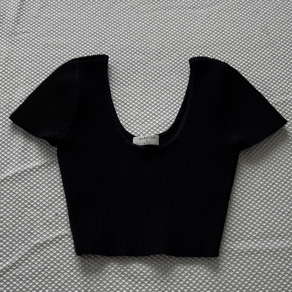 Aritzia Sculpt Knit Scoopneck Top.